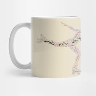 Artistic Roller Skating Wordcloud for Lighter Backgrounds Mug